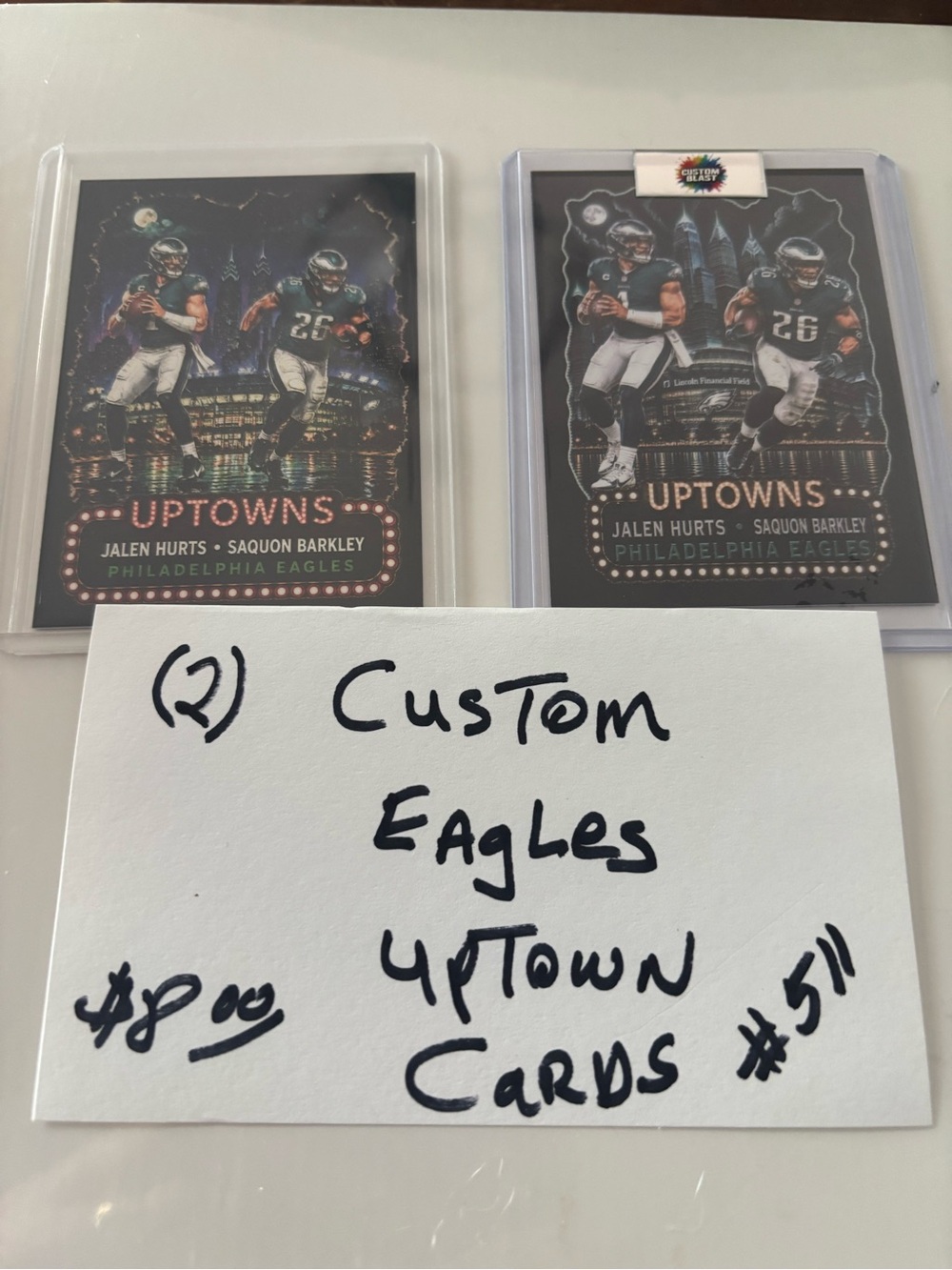 Custom Eagles Uptowns Trading Cards - Black - Set of 2
